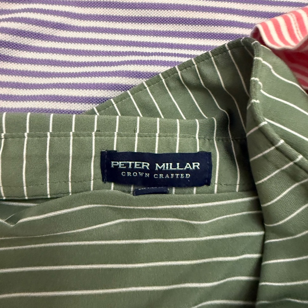 Lot of 4 Peter Millar Men's Polo Shirt Set - Blue, Green, Pink, White - Picture 4 of 12